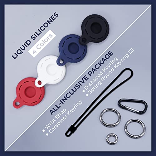 AirTag Holder 4 Pack Compatible with Apple AirTag (Blue - White - Red - Black)