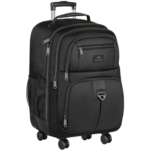 Rolling Backpack with 4 Wheels (Black / 17 inch)