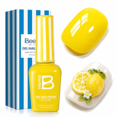 Beetles Yellow Gel Nail Polish (K - Neon Yellow | Lemon Stripe)