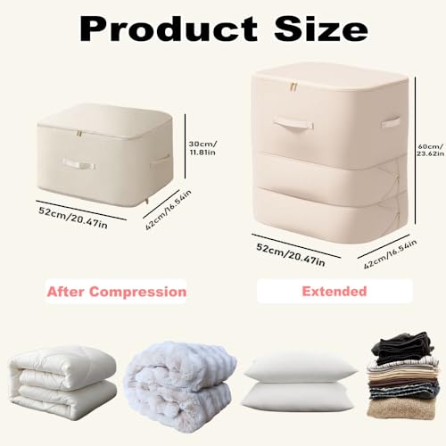 Comforter Storage Bag (Beige, X-Large, 3-Layer, Ticker Version, 1PC)