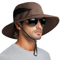 Sun Hats for Men Women Wide Brim Bucket Hat Brown (Brown (With Mesh))