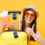 2 Pack Luggage Tags for suitcases Van Gogh Starry Night TSA Approved Label Luggage Tag Baggage Tag Leather Stainless Steel Loop Label Tag for Men Women Travel Bag Suitcase (Van Gogh Starry Night)