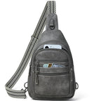 Sling Bag for Women Crossbody Bags Sling Purse Cross Body Backpack Vegan Leather Over Shoulder Bag Travel Handbag Gifts Dark Grey (Drak Grey)