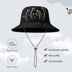 Waterproof Bucket Hats for Woman UPF 50+ Sun Hat Black (Black)