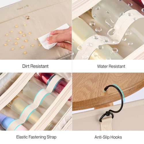 Hanging Travel Toiletry Bag with Jewelry Organizer (Apricot)