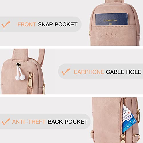 Small Sling Bag for Women Leather Crossbody Bag for Women Dusty Pink (1-dusty Pink)