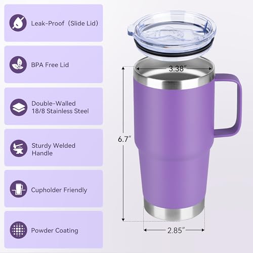 20oz Tumbler with Lid (Purple / 20 Ounces)