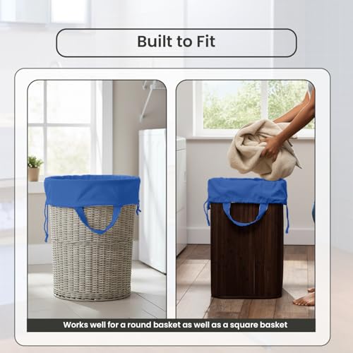 LFH Home Large Premium Cotton Rich Canvas Laundry Bag with Drawstring and Handles Heavy Duty (24"x36" (Pack of 6) / Sky Blue)