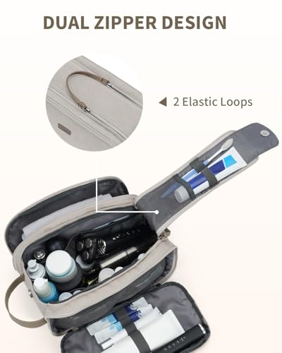 Travel Toiletry Bag for Men (L, Cream Beige / Large)