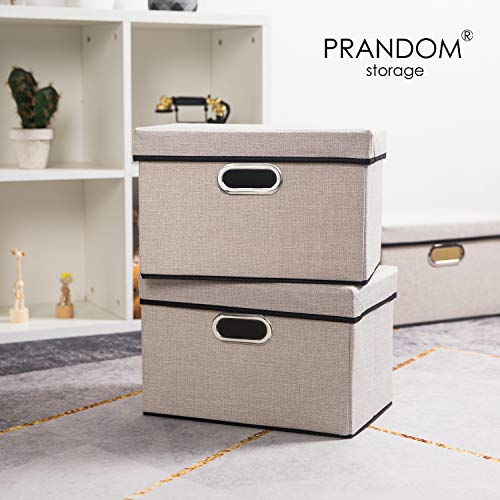Foldable Storage Bin with Lid [1 (Light Grey / M(1-Pack))