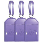 3 Pack Luggage Tags for Suitcases Bag Tag (Purple Airplane)