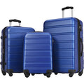 3 Piece Luggage Set (3-piece Set(20/24/28) / Deepblue-2)