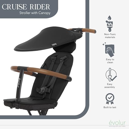 Cruise Rider Stroller with Canopy (Noir Black)