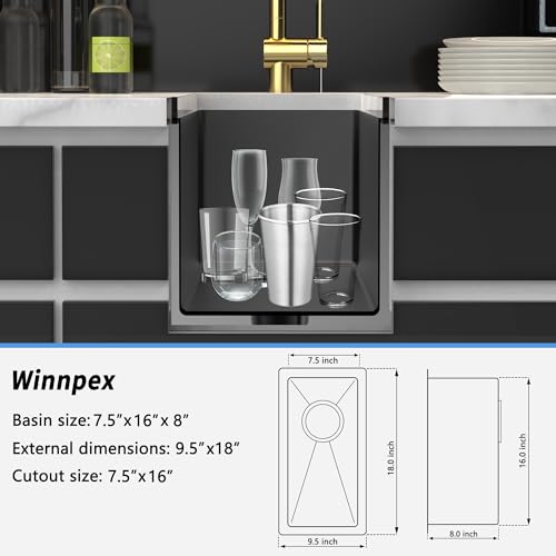 10 inch Bar Sink Undermount (10 x 18)