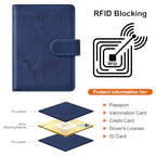 Passport Holder for Travel Essentials (dark blue / Magnetic Clasp)