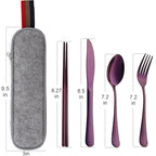 Travel Utensils with Case (Purple)
