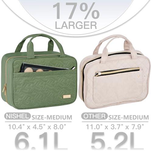 Travel Toiletry Bag for women (Medium / Bronze Green)