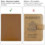 Deluxe Personalized Monogrammed Light Brown RFID Leather Passport Wallet (Light Brown / Deluxe)