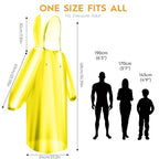 6 & 20 & 50 Pack Disposable Rain Ponchos for Adults (Yellow / 20 Pack)