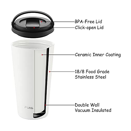Insulated Coffee Mug with Ceramic Coating (BlackCat_16oz)