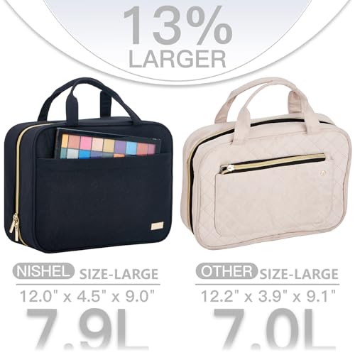 Travel Toiletry Bag for women (Large / Black)