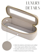 Clear Makeup Brush Bag Travel Cosmetic Case Transparent Zipper Toiletry Bag Organizer for Traveling (Stone / Minimalist)