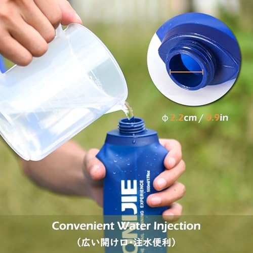 Collapsible Water Bottles TPU Soft Flask Running Bottles BPA (250ml/8.45oz with Straws - Pack of 2)