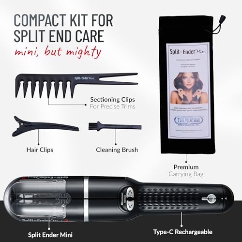 Mini 2 Original Cordless Split End Hair Trimmer for Dry (Black / Rechargeable Battery)