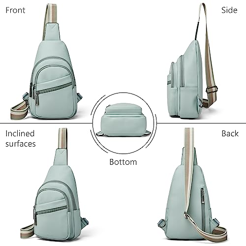 Sling Bag Crossbody Bags for Women Small Cross Body Bag Fanny Packs Chest Sling Purse for Daily Travel Leisure Sport (6-3 Green)