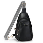 Crossbody Bags for Women Anti Theft Vegan Leather Sling Bag RFID Blocking Chest Bag for Travel (Black-02)