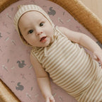 Stretch Fitted Bassinet Sheet Set BROLEX 2 Pack Cradle Sheets for Bassinet Pad (Squirrel Deer / 32x16 Inch)
