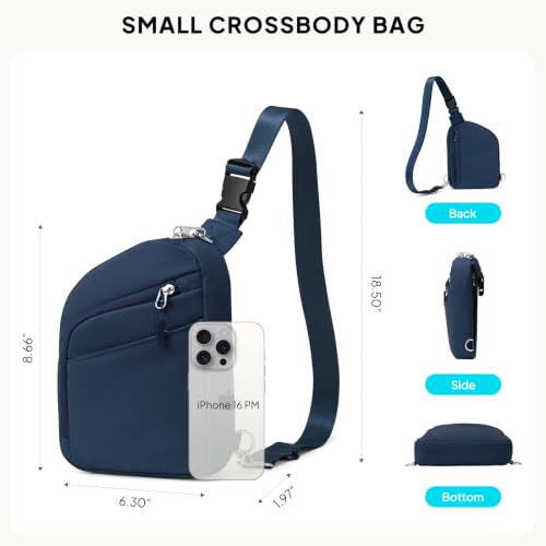 Anti Theft Crossbody Bags Small Crossbody Sling Bag for Women & Men (2-blue)