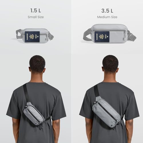 3.5L Sling Bag with RFID Blocking Crossbody Chest Pack for Men Women (Light Gray / 3.5L)
