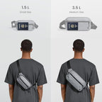 3.5L Sling Bag with RFID Blocking Crossbody Chest Pack for Men Women (Light Gray / 3.5L)
