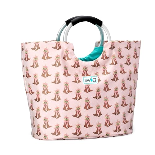 Loopi Large Waterproof Beach Tote Bag (Cowgirl Coquette)