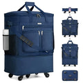 Expandable Luggage Bags for Travel Collapsible Suitcase with Wheels (Blue)