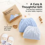 2 Pack Organic Changing Pad Covers for Girl (Blue Flax / 100% Cotton)
