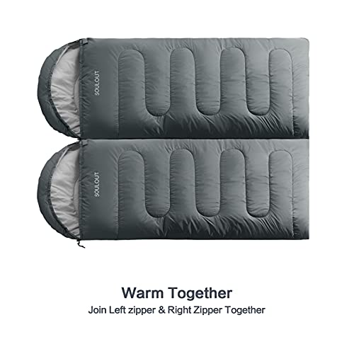 3 4 Season Sleeping Bag for Adults & Teens (Light Grey / 87*33)