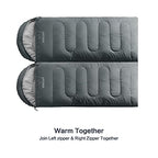 3 4 Season Sleeping Bag for Adults & Teens (Light Grey / 87*33)
