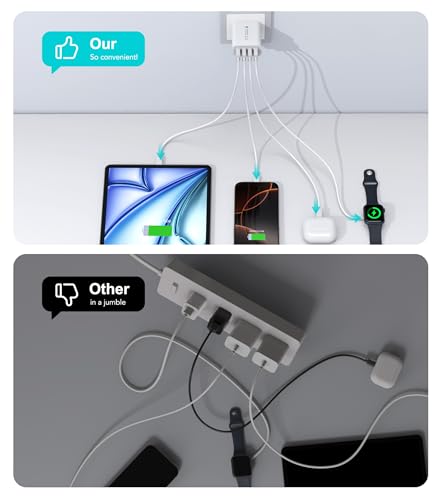 40W USB Wall Charger Block (40W-White)