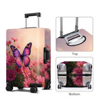 Pink Butterfly Luggage Cover Washable Suitcase Protector Anti (Pink butterfly / S(20-22inch suitcase))