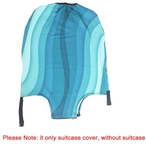 Thicker Luggage Cover Elastic Suitcase Cover Protector Fits 18 (Green Ripple / L)