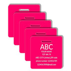 5Pack) Custom Personalized Luggage Tags-Customized Unique tag for Suitcase Backpack Travel,Bags (Pink-A) (Pink-a)