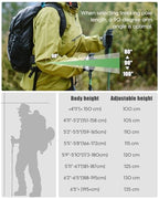 Hiking Poles 7075 Aluminum Tri (Green (39.37''-47.24''))