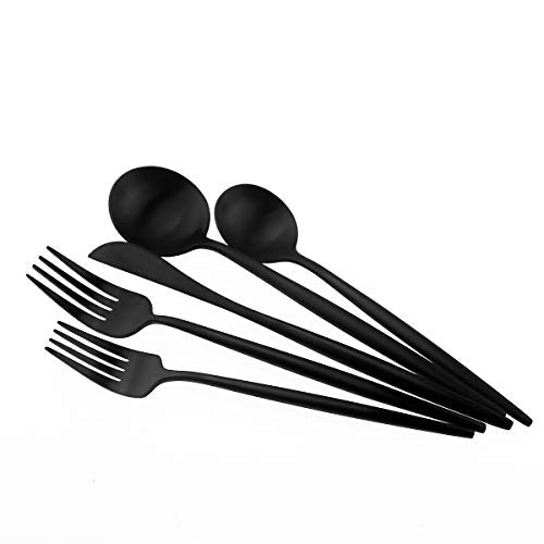 Matte Balck Silverware Set (Service for 1 / Black)