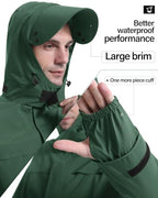 Rain Suit Waterproof Breathable Lightweight 2 (Large / Dark Green)