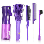 BRUSHZOO Hair Brush Set for Women All Hair Detangling Styling (Purpe)