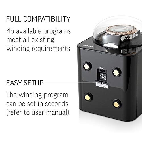 Watch Winder for Automatic Watches with Vertical Rotor Stop (Black)
