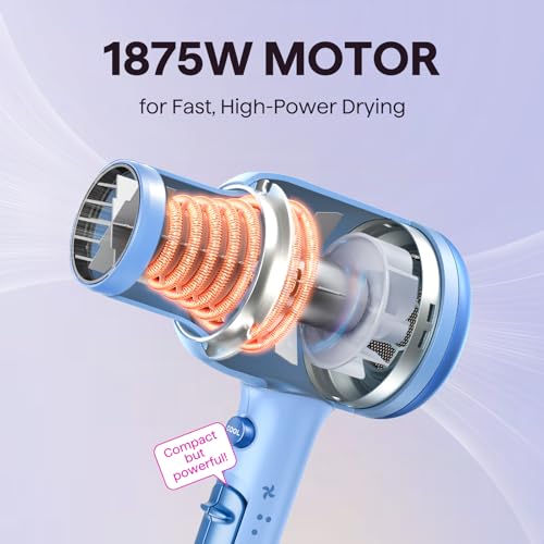 Blown Away Ionic Hair Dryer with Diffuser for Curly Hair (Sky Blue)