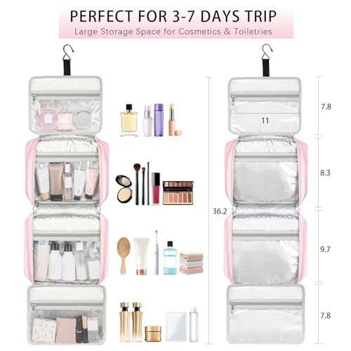 Hanging Travel Toiletry Bag for Women (M-light pink)